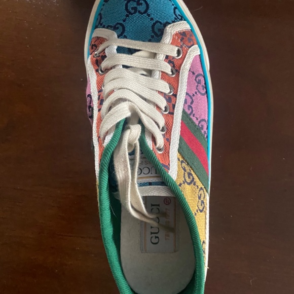 Gucci LIMITED EDITION GUCCI Tennis 1977 Multicolored canvas sneakers - Picture 2 of 12